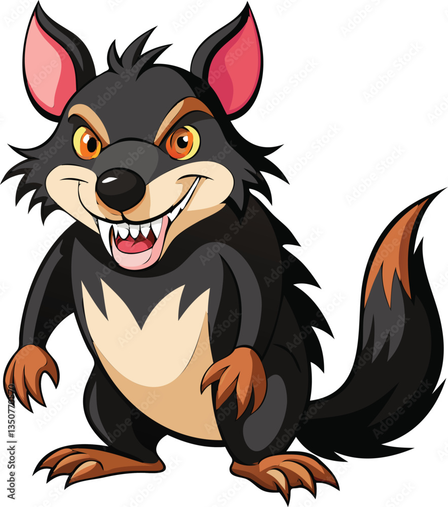 Fototapeta premium Realistic Tasmanian Devil Vector Illustration – Available on EPS File