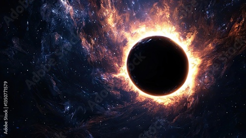 Divine even horizon black hole lens flare hyper detailed illustrative style