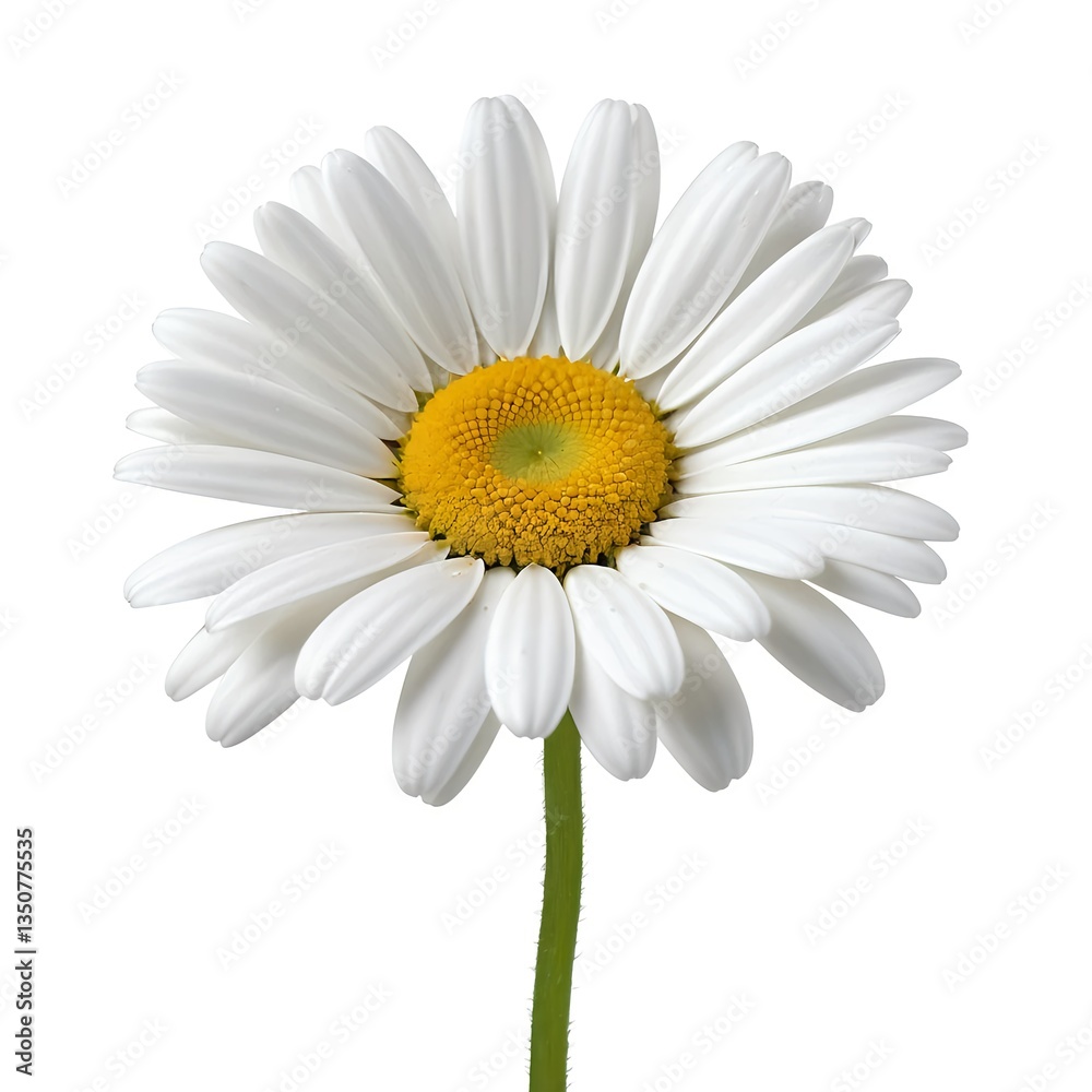 Fototapeta premium Single White Daisy Flower Isolated on White Background