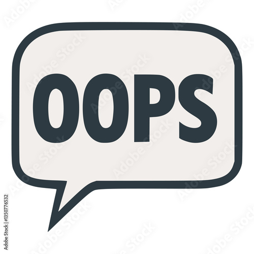 chat message oops speech bubble flat color vector illustration template design