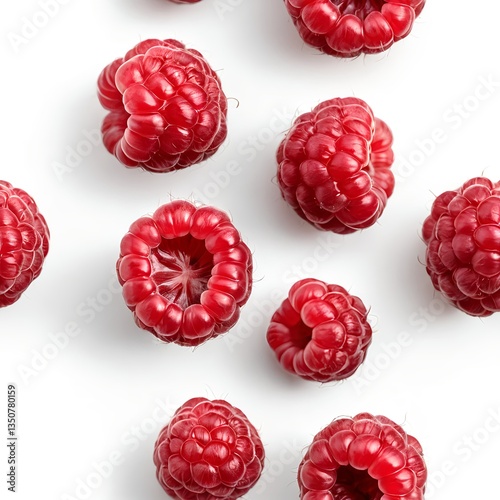 Wallpaper Mural Fresh Raspberries on White Background Torontodigital.ca