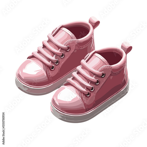 Adorable pink children’s sneakers for fashion and comfort concept