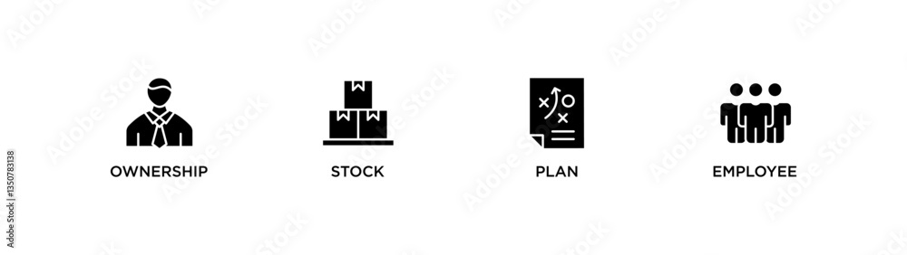 Obraz premium ospe banner web icon vector illustration concept for product and service quality inspection with an icon of ownership, stock, plan, employee,