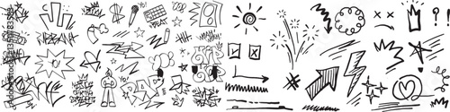Wallpaper Mural Street culture drawing lettering, graffiti, tags with spray effect street style set Torontodigital.ca