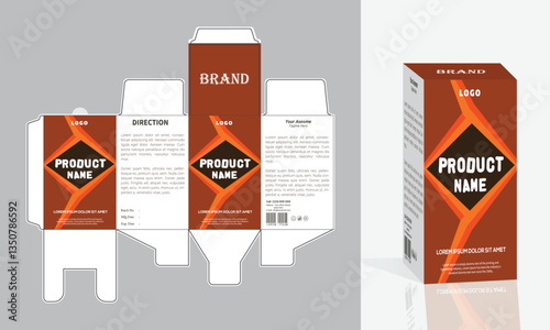 Syrup packaging Box Brand Syrup Medicine Packaging vector illustration or white color theme with background.