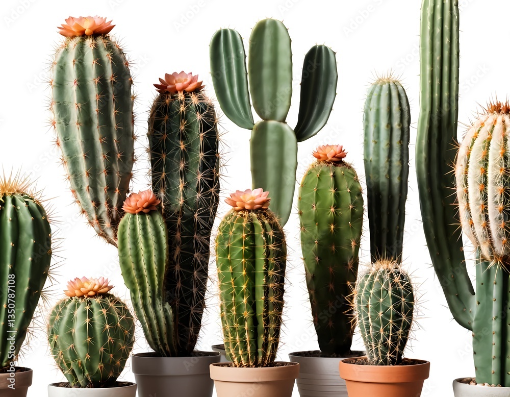 Blooming Cactus Collection in Pots Blooming Cactus Collection in Pots