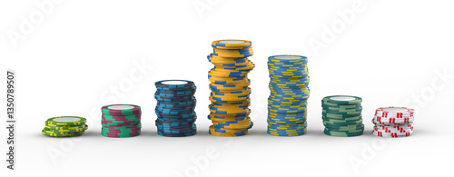 Photography The pocker casino chips of the different colors