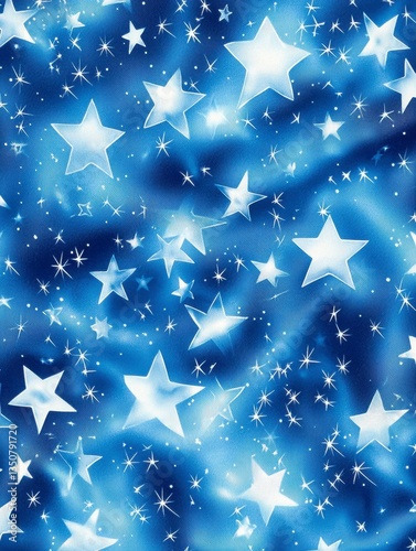 Wallpaper Mural Blue Christmas background with abstract stars and snowflakes Torontodigital.ca