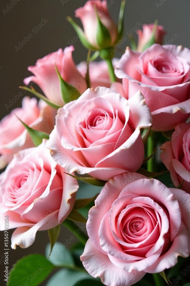 Close-up of beautiful pink and white rose floral arrangement for wedding, wedding, pink, romantic Close-up of beautiful pink and white rose floral arrangement for wedding, wedding, pink, romantic