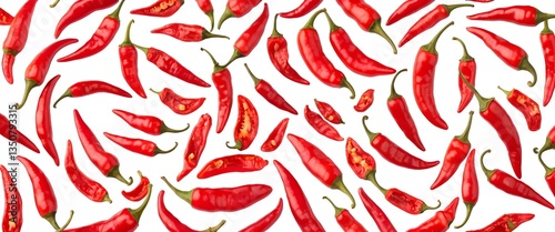 Red Chili Peppers Seamless Pattern