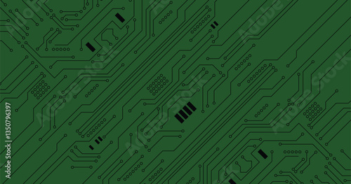 PCB (Printed Circuit Board) styled abstract technology background. Vector illustration