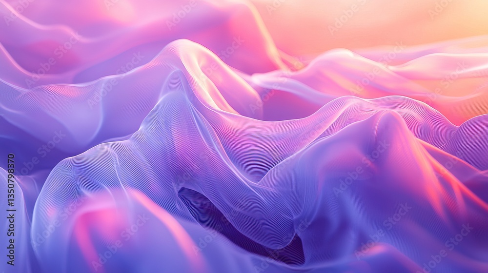 Fototapeta premium Ultra-HD Ethereal Purple Flowing Light Background with Soft Glowing Effects for Luxury Branding