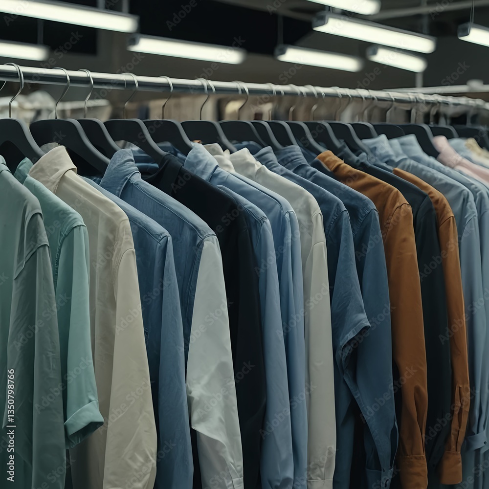 custom made wallpaper toronto digitalRow of Shirts Hanging on Rack in Clothing Store