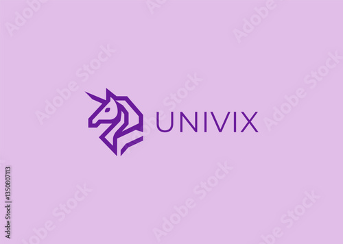 Abstract Geometric Unicorn Logo – A sleek and mystical unicorn illustration, representing magic, creativity, and dreams.