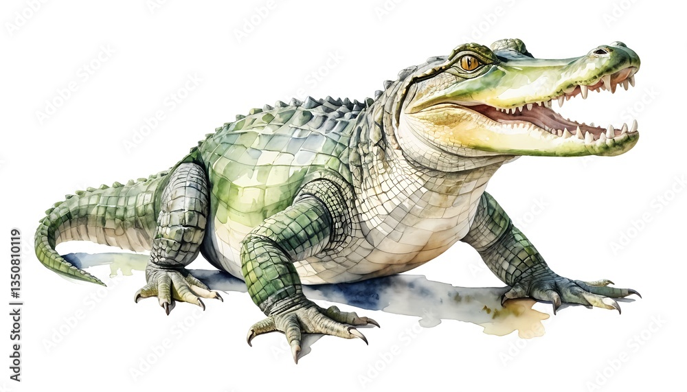 Naklejka premium Watercolor Alligator