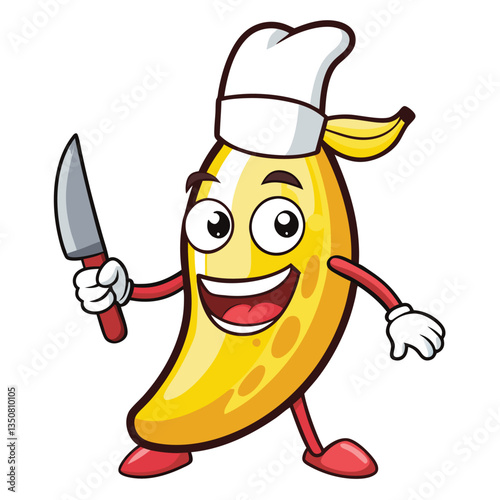 Happy banana chef with knife (1)