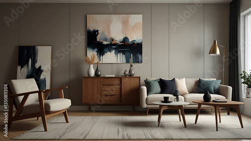 living room with fireplace