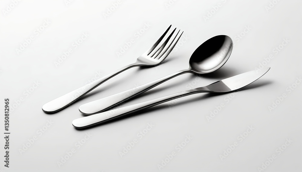 Elegant Silverware Set Fork, Spoon, and Knife Elegant Silverware Set Fork, Spoon, and Knife