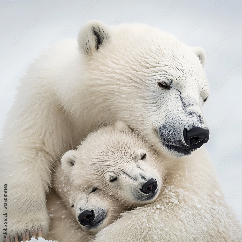 Polar Bear Family Embrace: A Tender Moment in the Arctic Polar Bear Family Embrace: A Tender Moment in the Arctic
