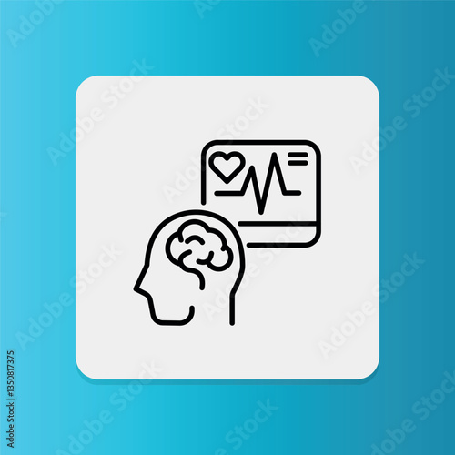 Electroencephalogram icon. Editable stroke. Vector illustration