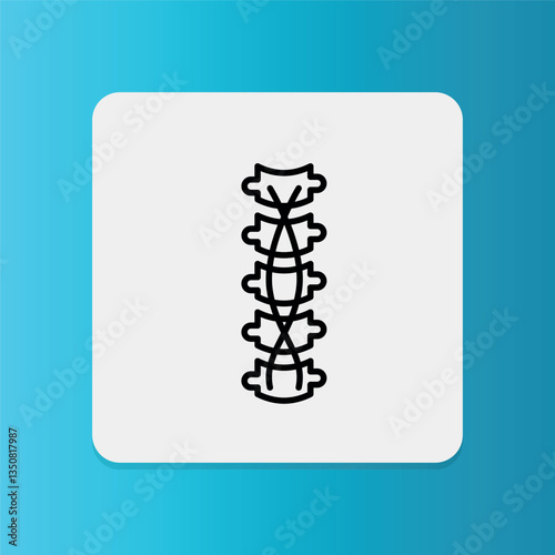 Spinal Cord icon. Editable stroke. Vector illustration	
