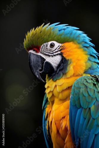 araffy parrot with a colorful head and blue and yellow feathers