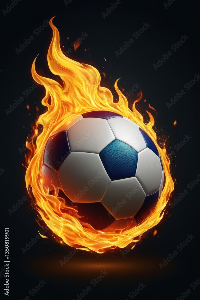 Fototapeta premium burning soccer ball