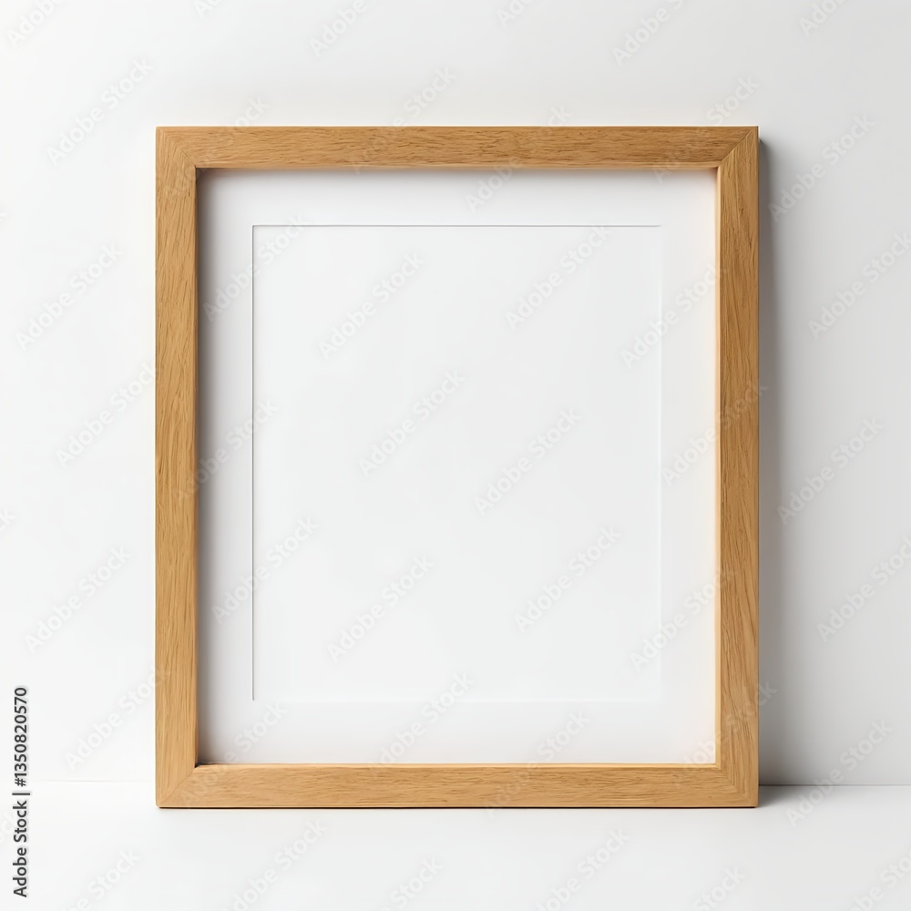 Blank Wooden Frame Mockup on White Background Blank Wooden Frame Mockup on White Background