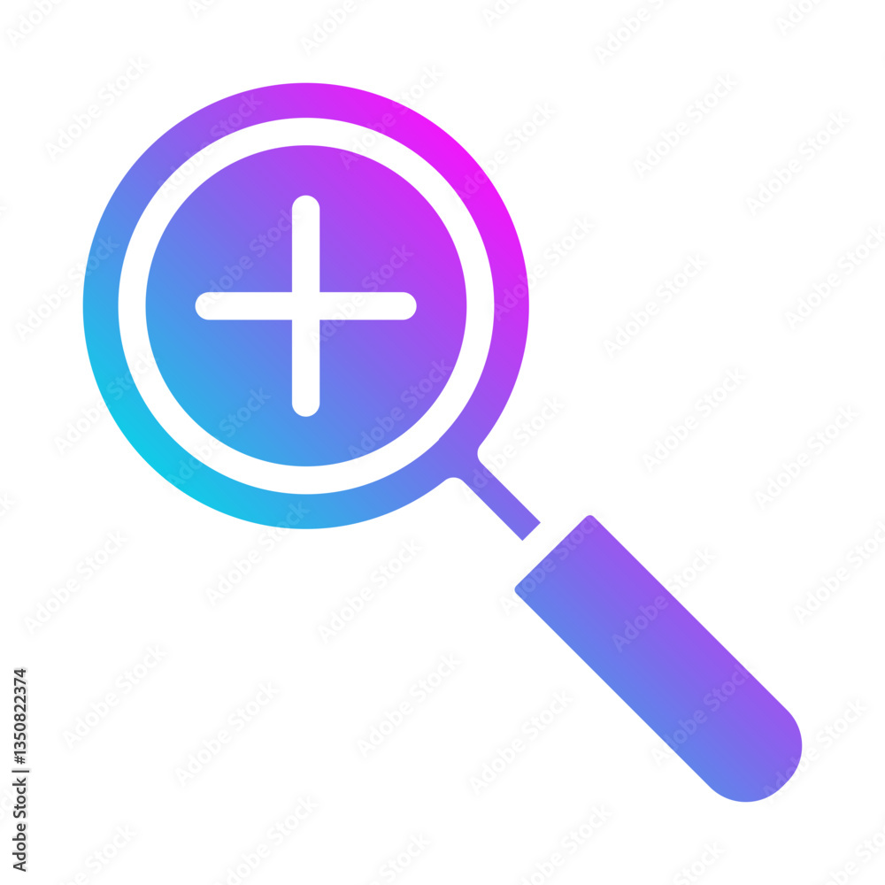 Fototapeta premium Zoom in tools creativity Flat Gradient Icon