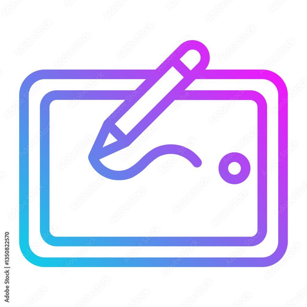 Drawing tablet creativity Line Gradient Icon