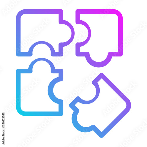 Drawing puzzle creativity Line Gradient Icon