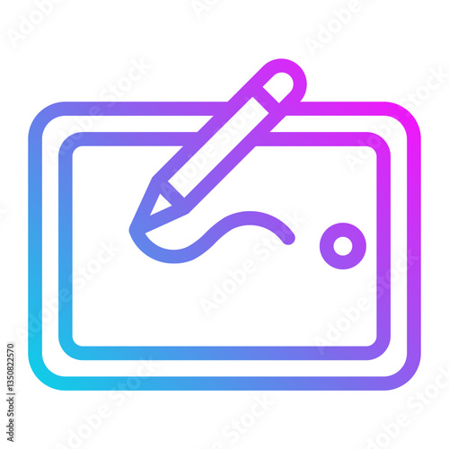 Drawing tablet creativity Line Gradient Icon