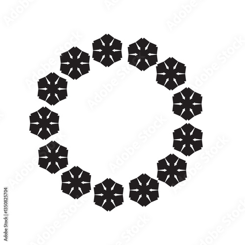 Circle frame with leafs.