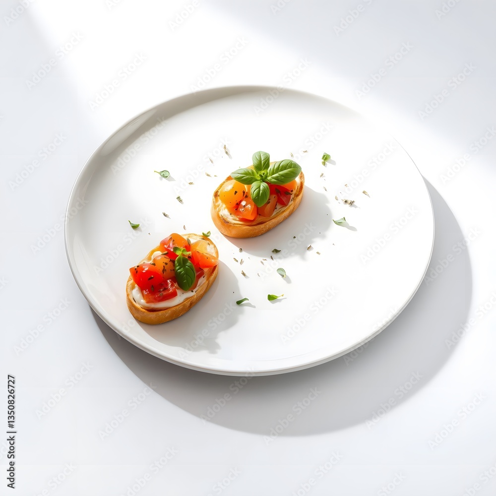 Elegant Bruschetta Toast with Tomato and Basil Elegant Bruschetta Toast with Tomato and Basil