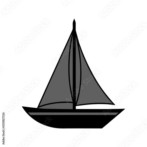 yacht silhouette isolated on white.Minimalist Sailboat Silhouette Vector | Nautical Marine Illustration