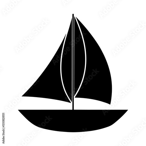 yacht icon vector illustration.Minimalist Sailboat Silhouette Vector | Nautical Boat Illustration