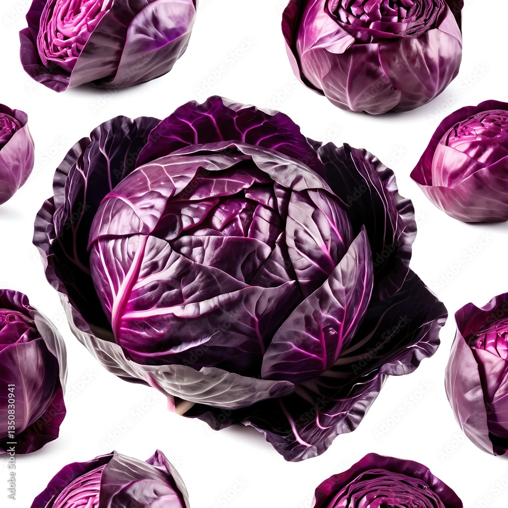 Fototapeta premium Fresh Red Cabbage Pattern