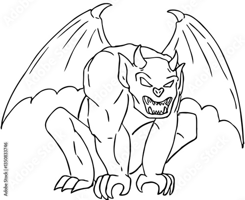 gargoyle digital drawing illustration isolated