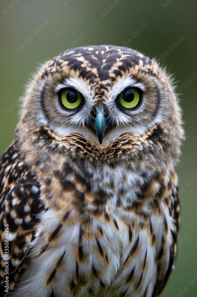 there is a owl with green eyes and a brown body there is a owl with green eyes and a brown body