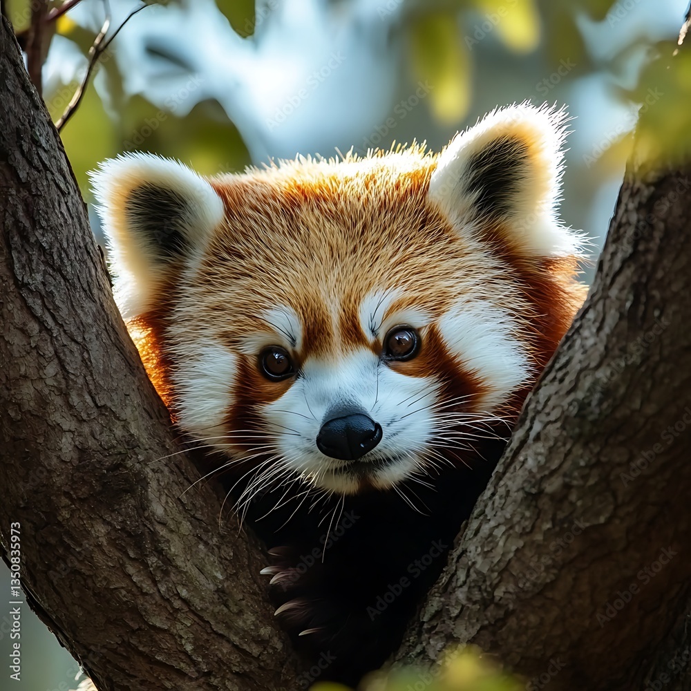Adorable Red Panda in Tree Adorable Red Panda in Tree