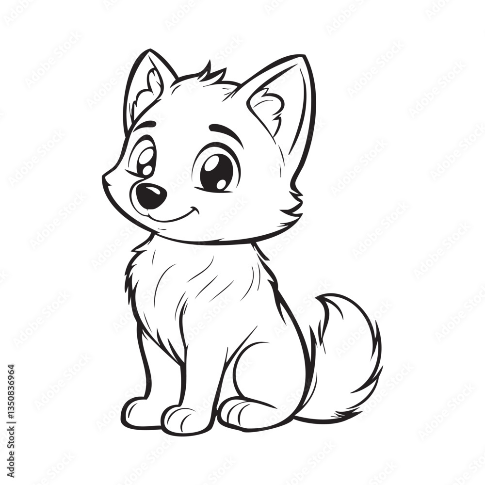 Chibi Wolf Character in Hand-Drawn Vector Style Chibi Wolf Character in Hand-Drawn Vector Style