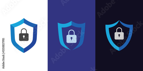 Vector Shield security logo icon design graphic symbol for Protection, cyber security logo idea, secure data icon illustration