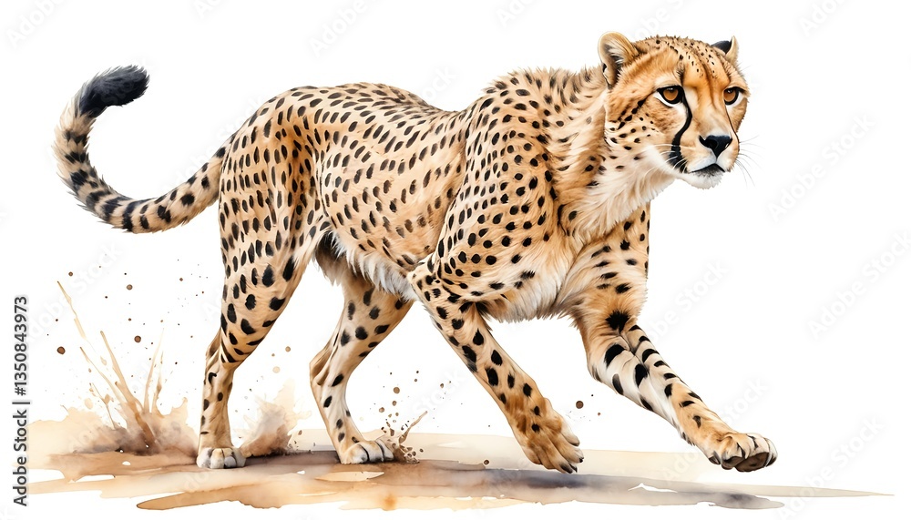 Fototapeta premium Cheetah Running Through Water