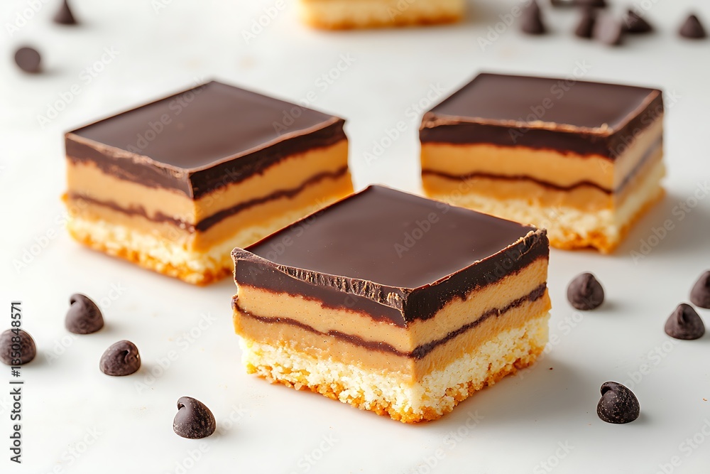 Chocolate Caramel Squares for Baking, Closeup. Chocolate Caramel Squares for Baking, Closeup.