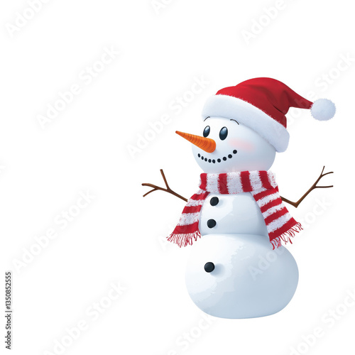 A joyful snowman with a bright orange carrot nose and a festive red and white scarf is spreading holiday cheer in a winter wonderland filled with joy and laughter all around.