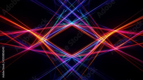 Dynamic Abstract of Light: A stunning digital art piece composed of vibrant lines of light, intertwined against a dark backdrop, evoking a sense of energy and technological advancement.