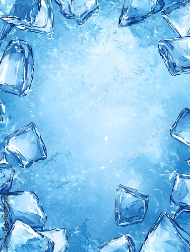 Cool blue ice cubes for social media pictures