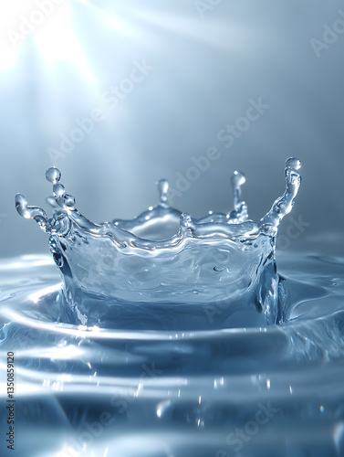 Close-up of crown-shaped water splashes: Fresh and natural picture collocation