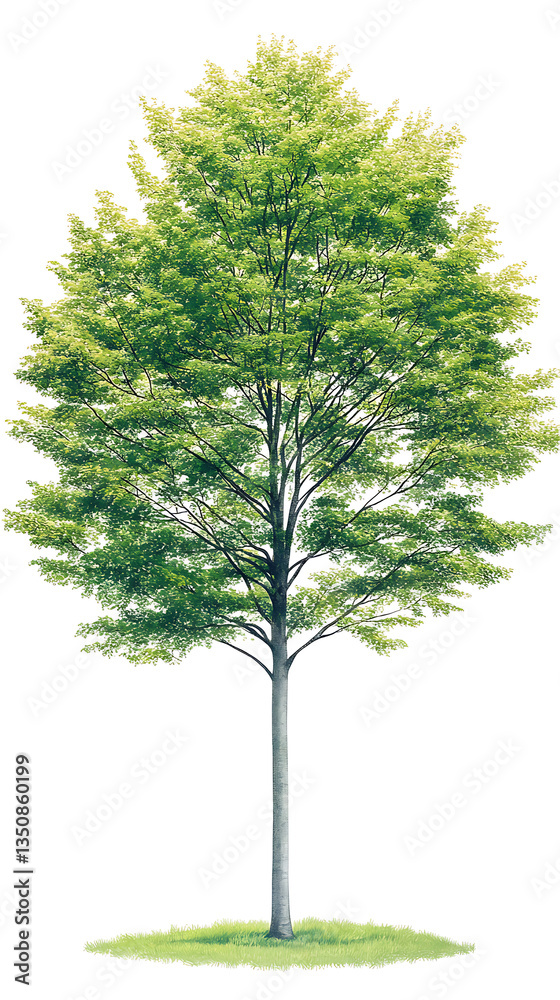 Obraz premium Green tree with isolated on white.