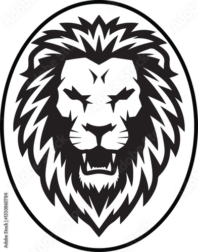 Lion had silhouette vector style with white background